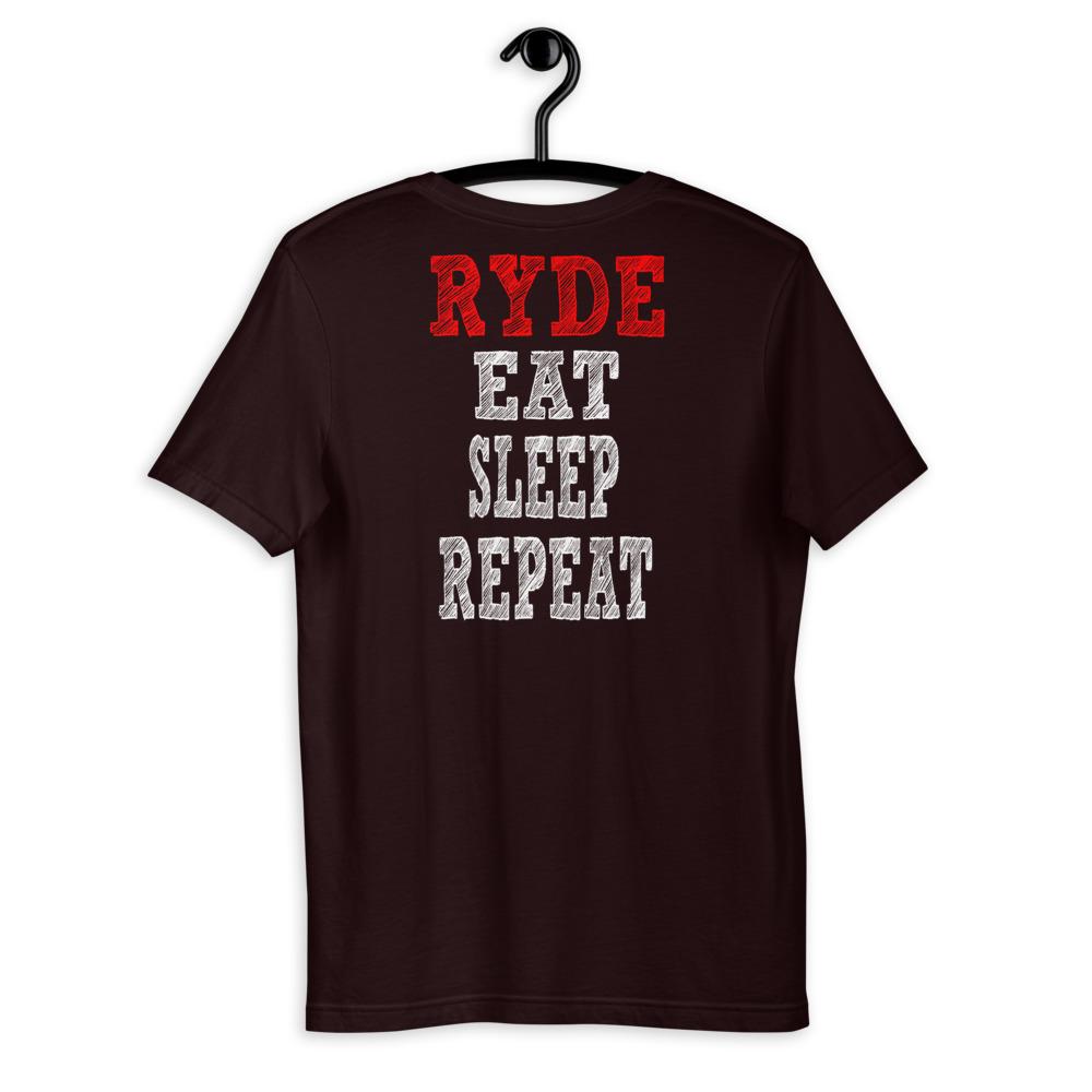 Back Oxblood Ryde, Eat, Sleep, Repeat Women's T-Shirt