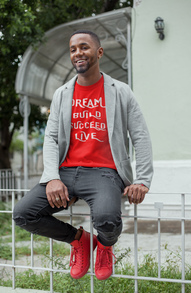 Dream, Build, Succeed, Live (Red)-Casual