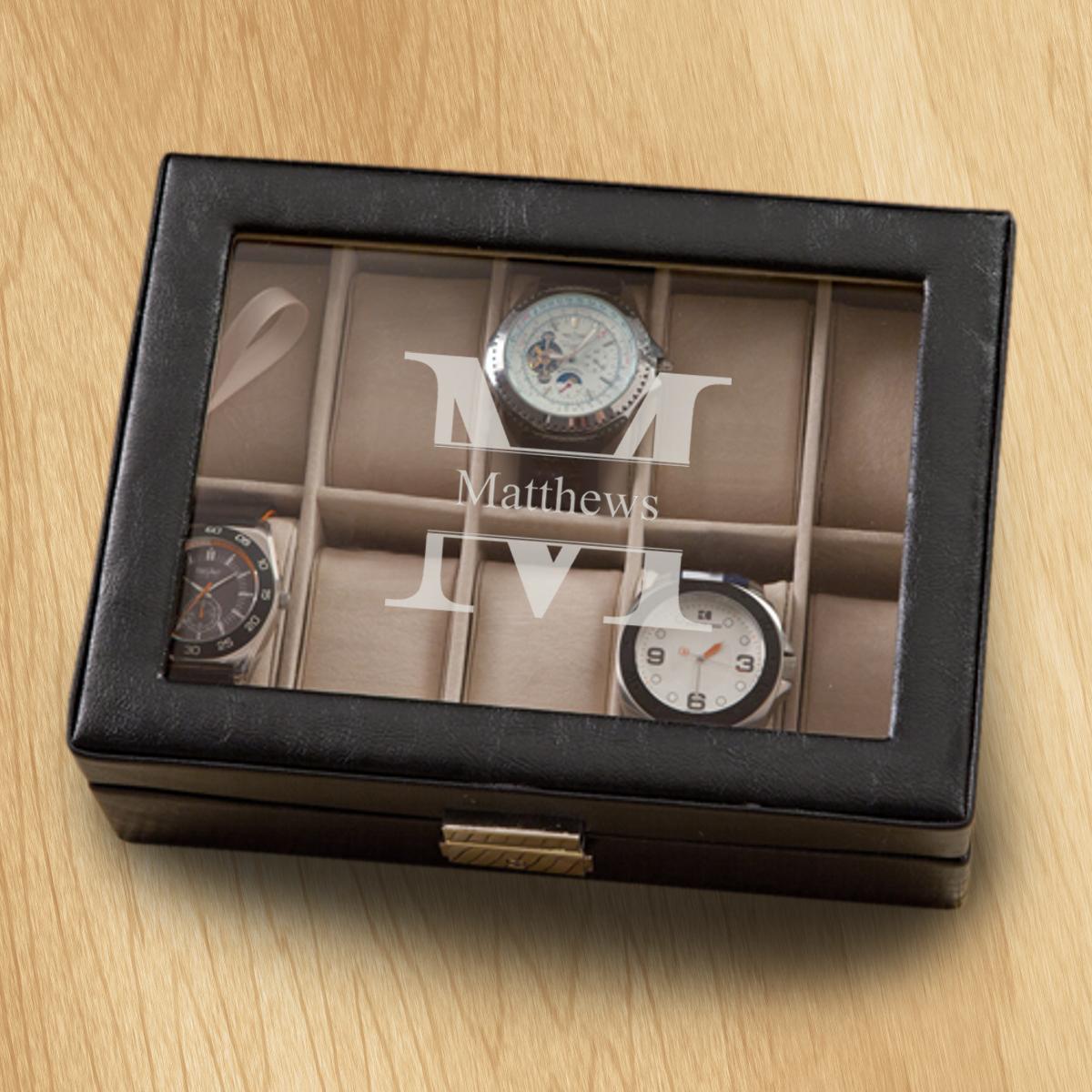 Stamped Monogrammed Watch Box