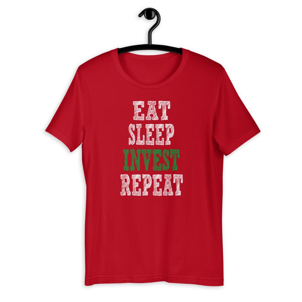 Eat, Sleep, Invest, Repeat Men's T-Shirt (Red)