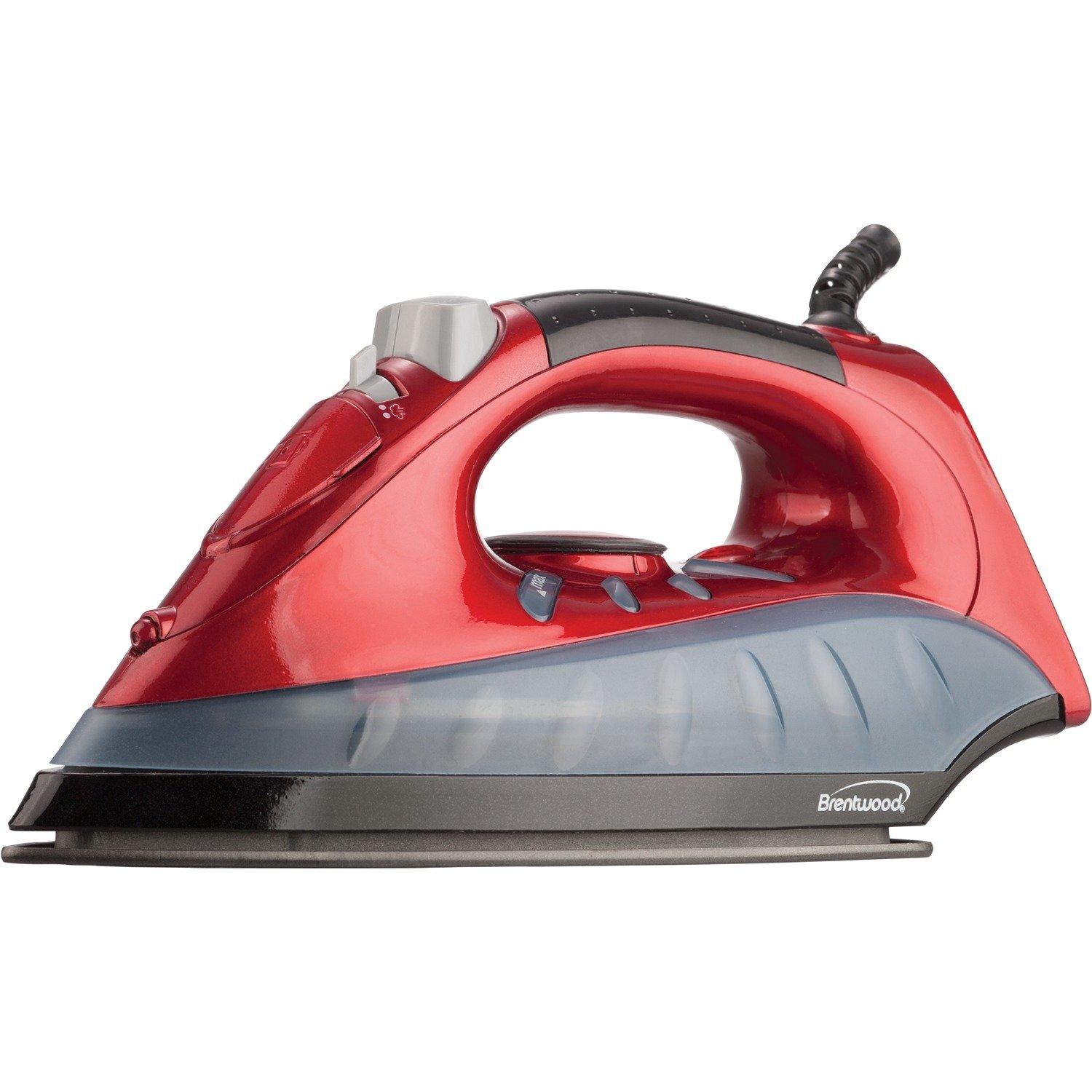 BRENTWOOD® MPI- 61 FULL-SIZE NONSTICK STEAM IRON (Red)