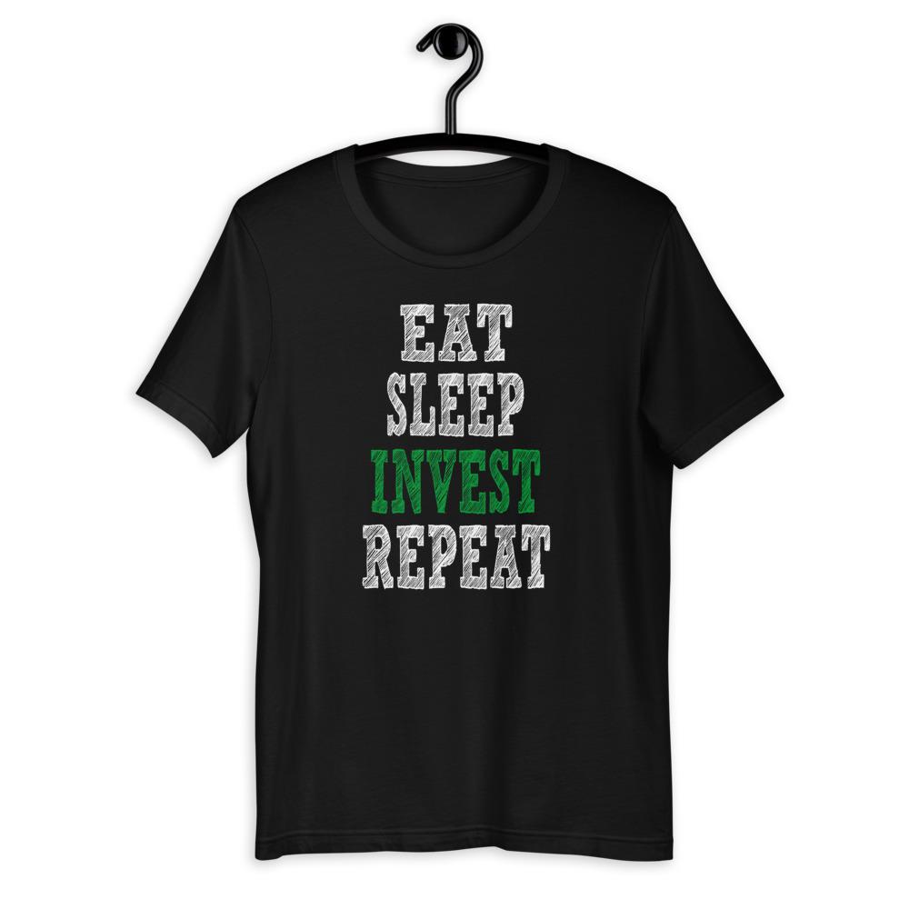Eat, Sleep, Invest, Repeat Men's T-Shirt (Navy)